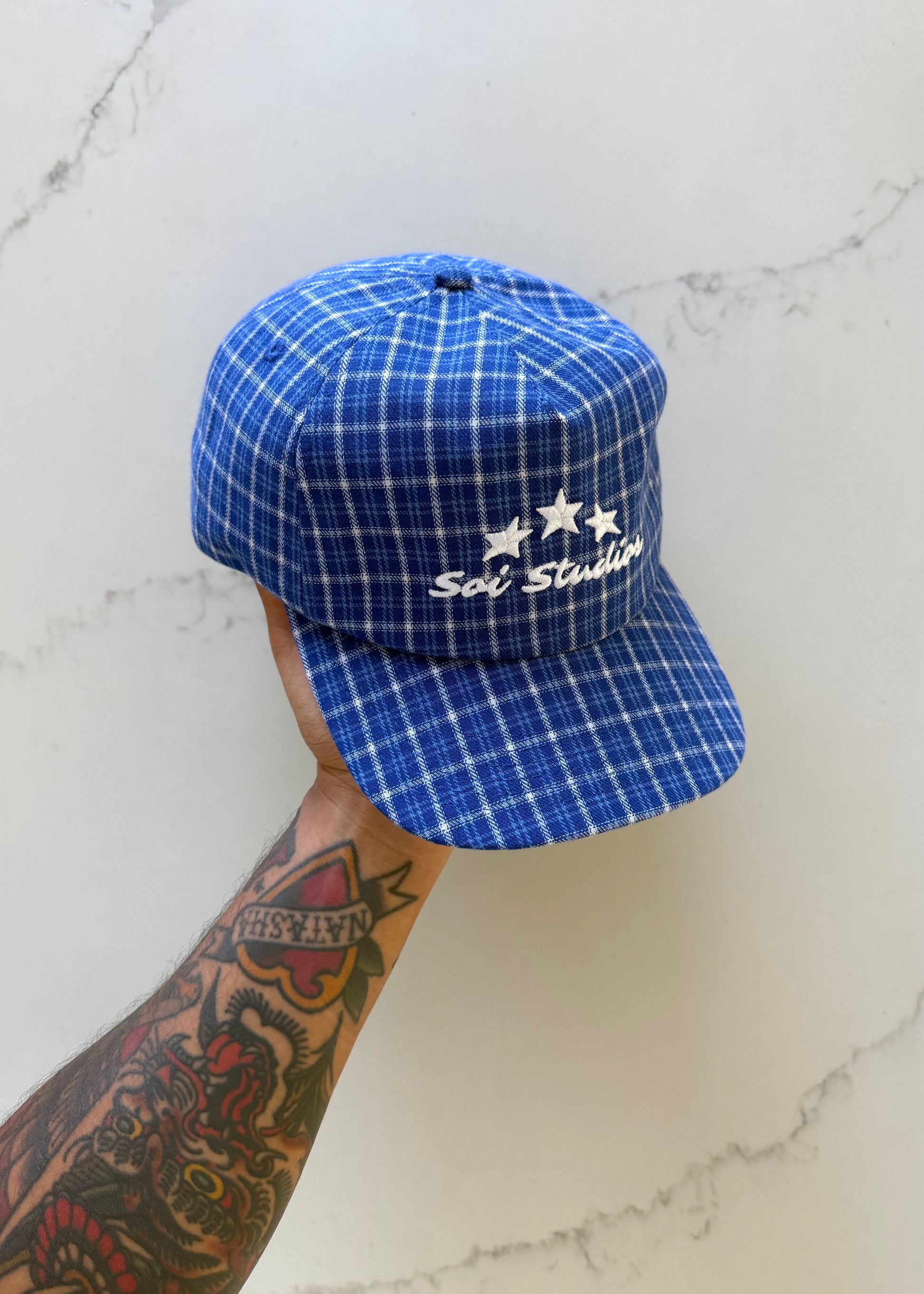 BLEU PLAID CAP