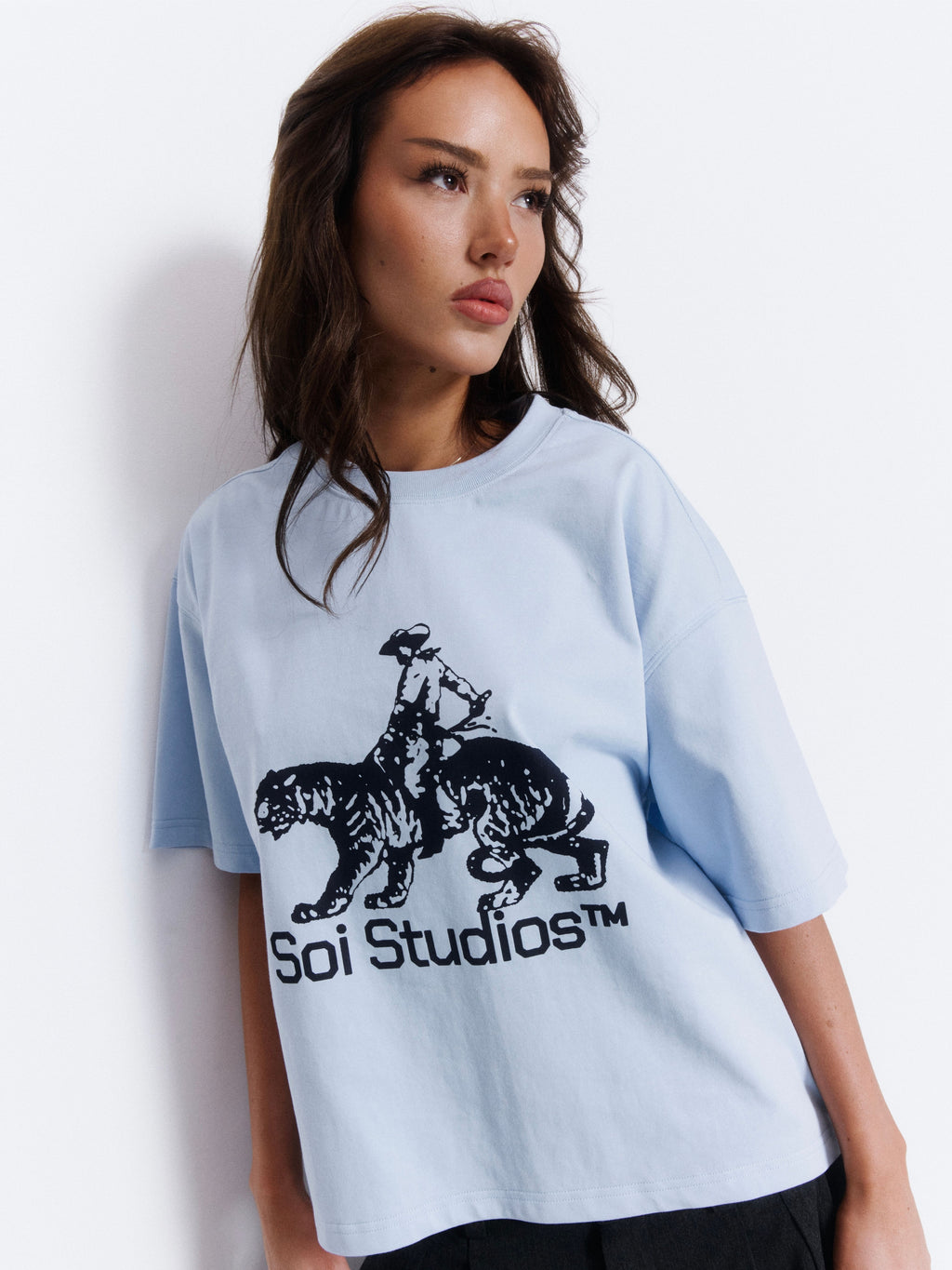 PALE BLUE TIGER T-SHIRT