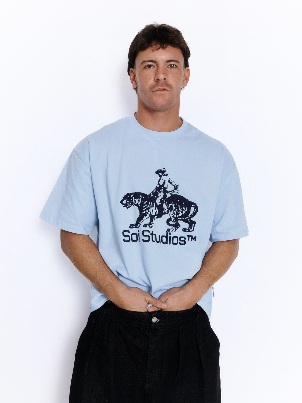 PALE BLUE TIGER T-SHIRT