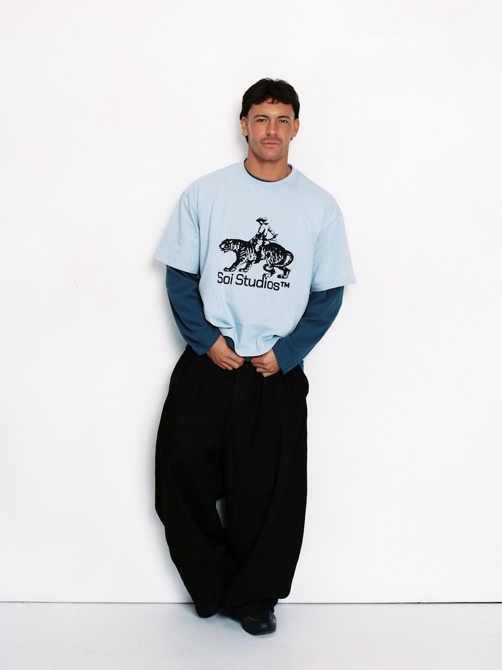 PALE BLUE TIGER T-SHIRT