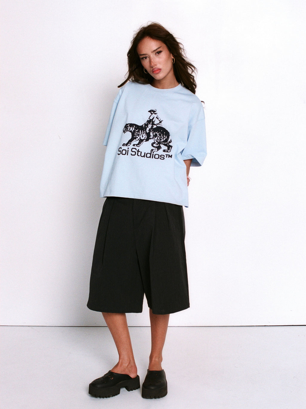 PALE BLUE TIGER T-SHIRT