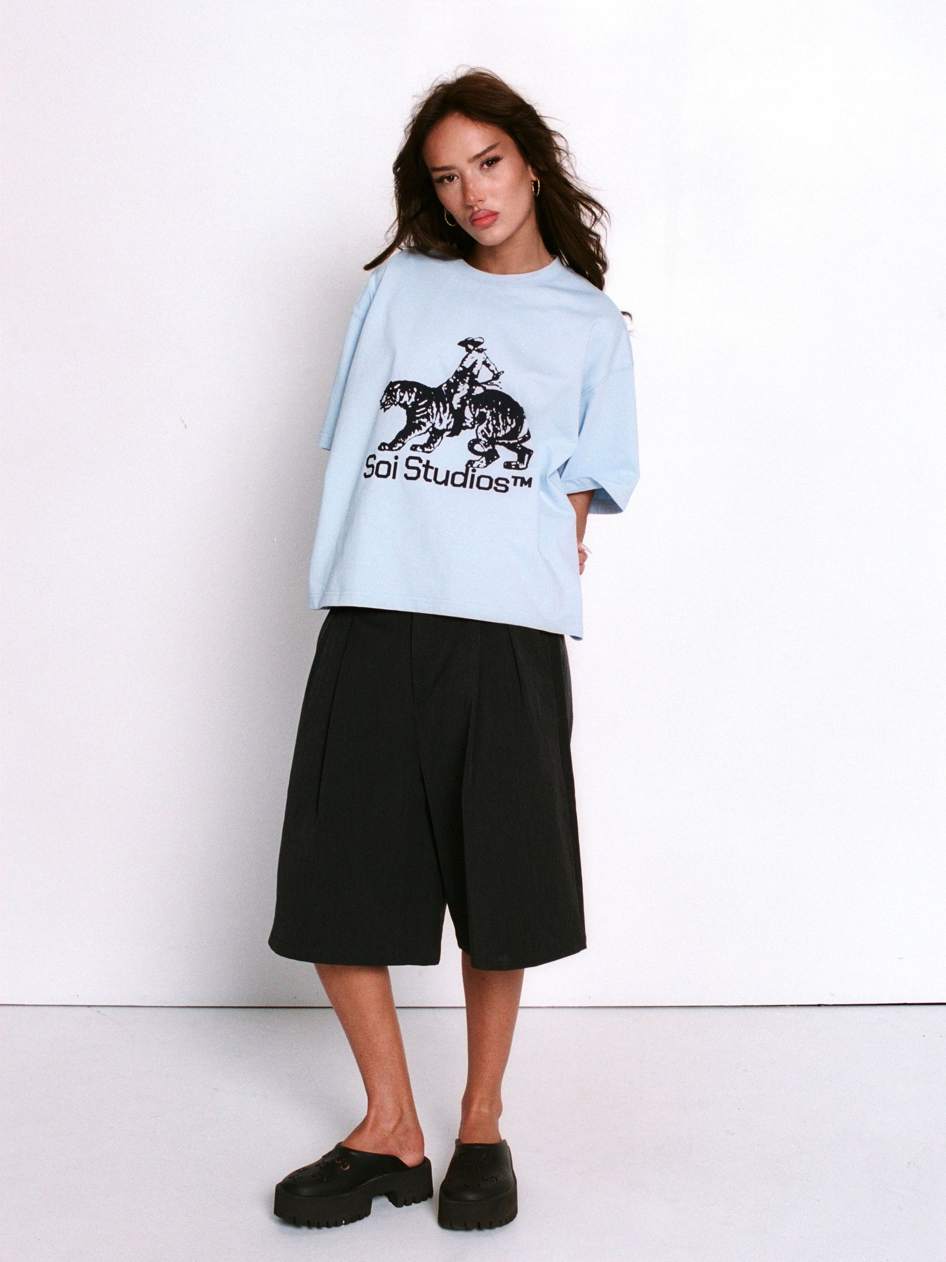 PALE BLUE TIGER T-SHIRT